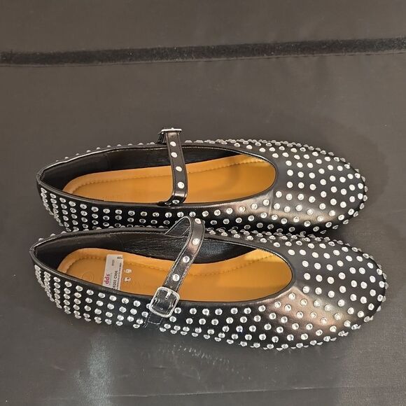 BRAND NEW WILD DIVA CRYSTAL RHINESTONE MARY JANE STUDDED BALLET FLATS - Picture 10 of 16